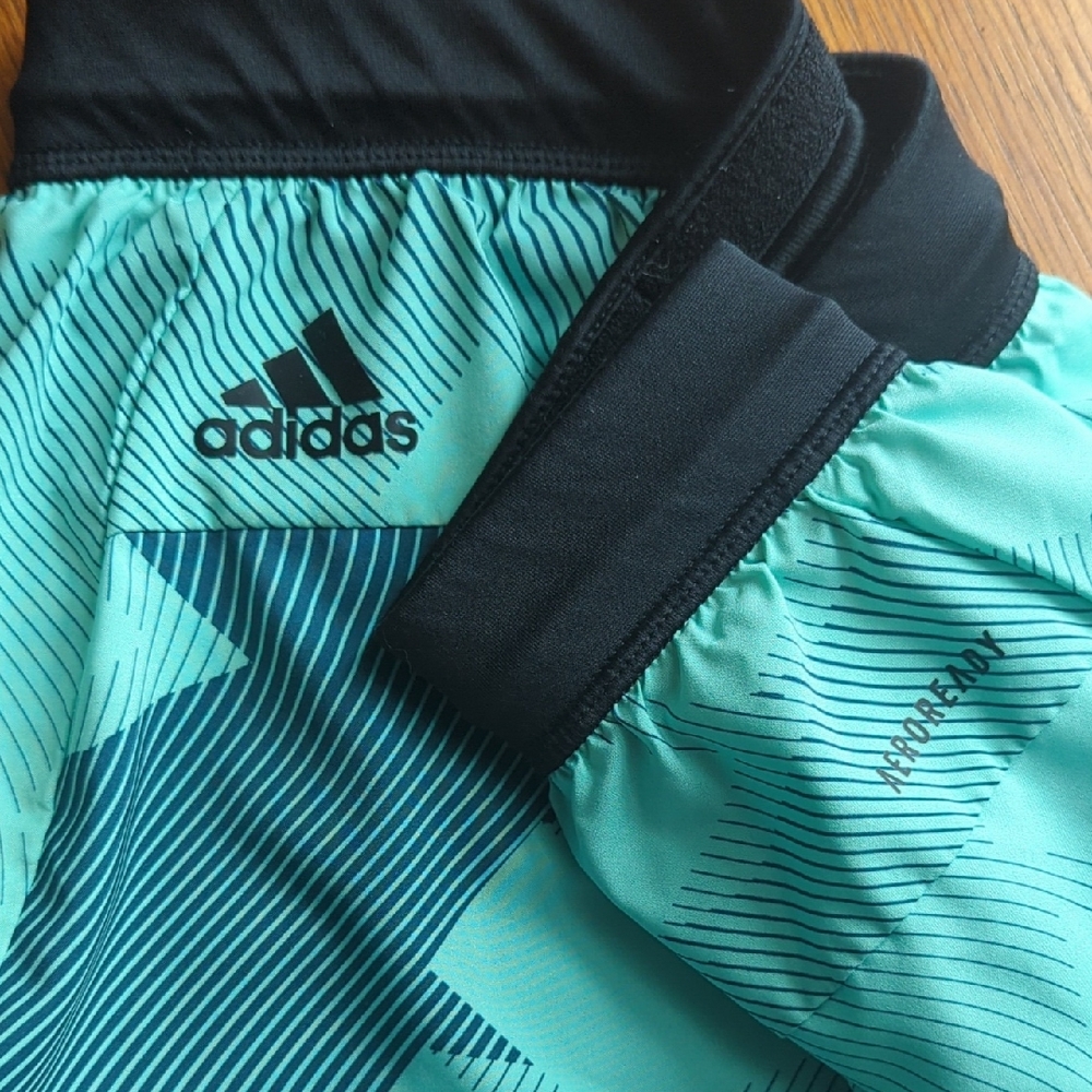 Adidas Men's Teal and Black Athletic Shorts